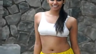 hot Indian girl dacing with camera on